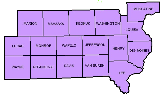 District 5 Counties Map